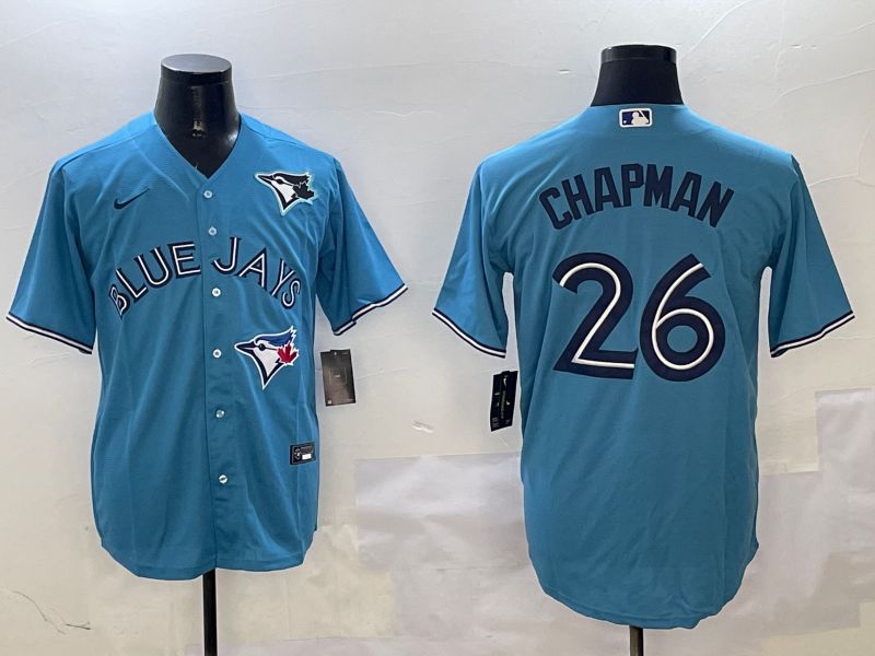 Men Toronto Blue Jays #26 Chapman Light Blue White Game 2025 Nike MLB Jersey style 3